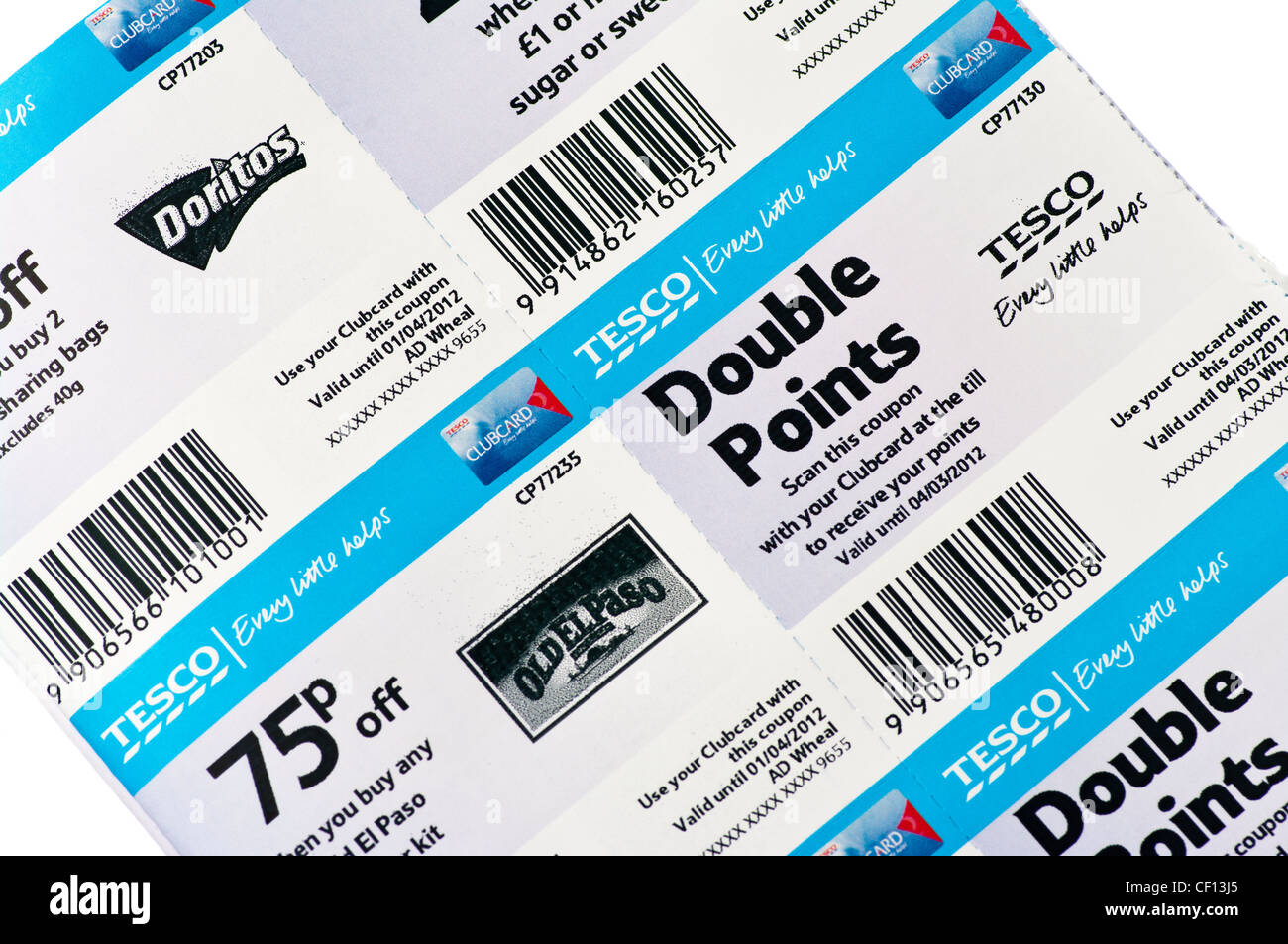 Tesco Clubcard Vouchers Tescos Shopping Points Stock Photo