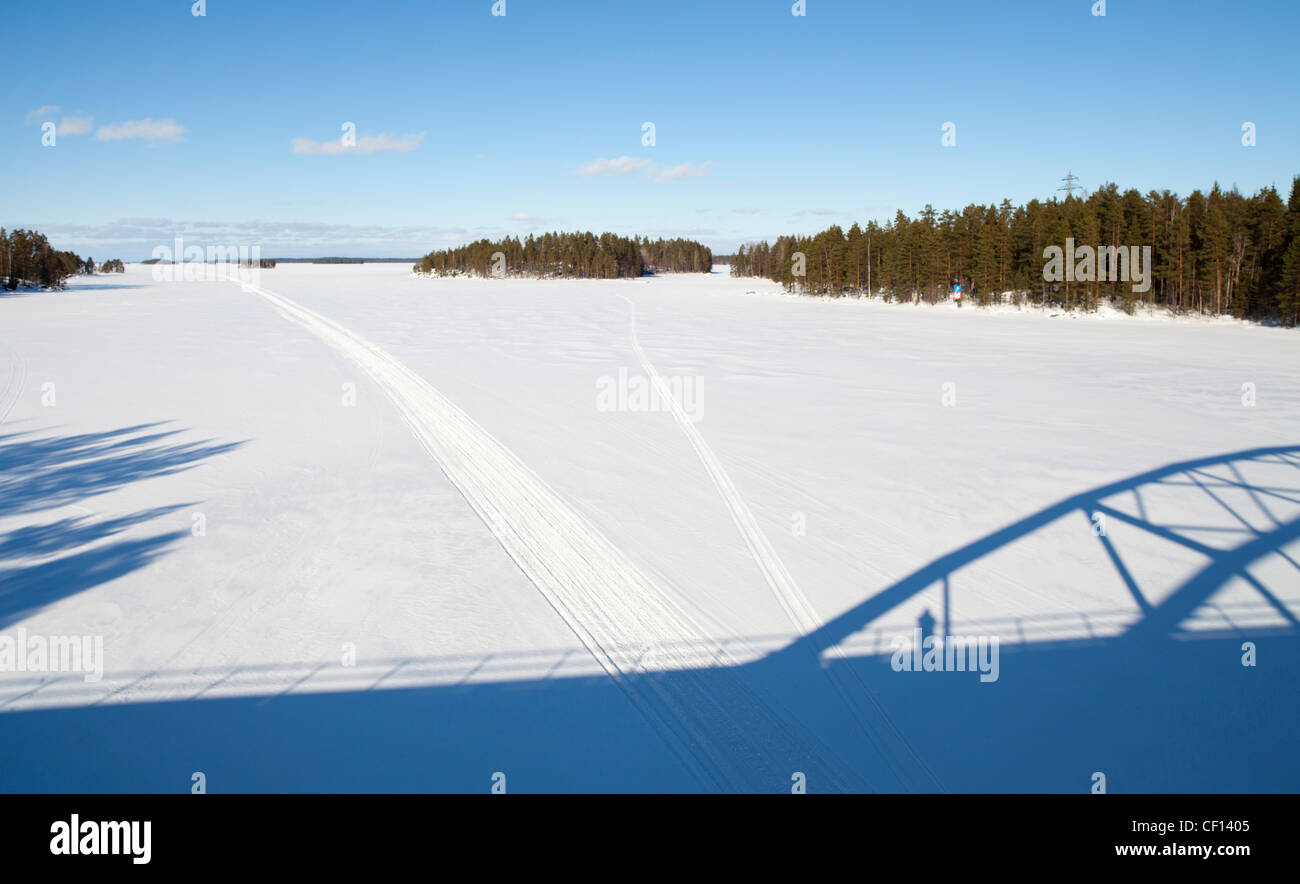View of Kivisalmi straight at lake Konnevesi Finland Stock Photo