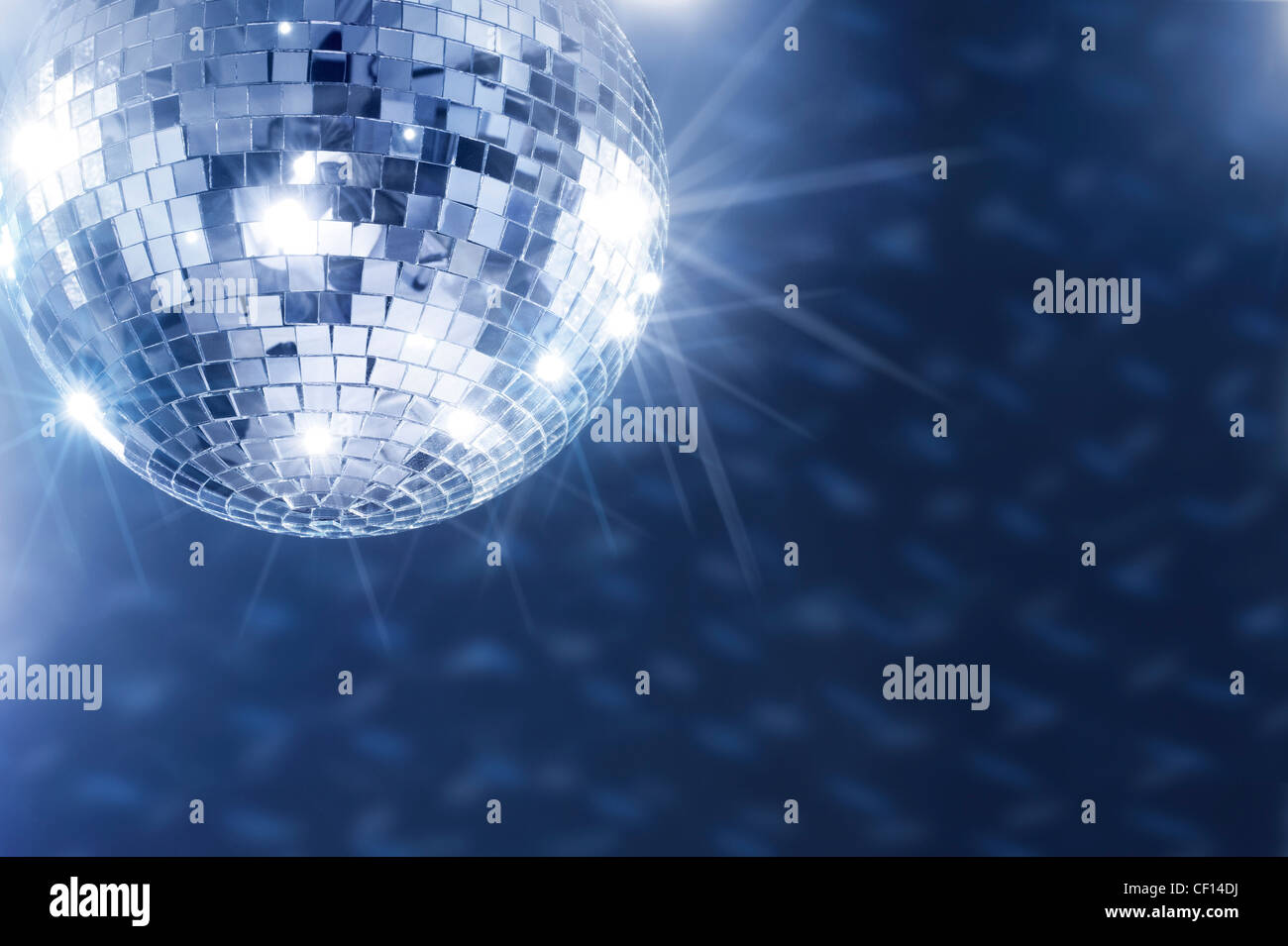 A Mirror disco ball hanging from the ceiling Stock Photo Alamy