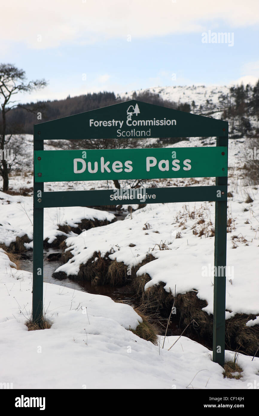 Forestry commission scotland sign dukes hires stock photography and
