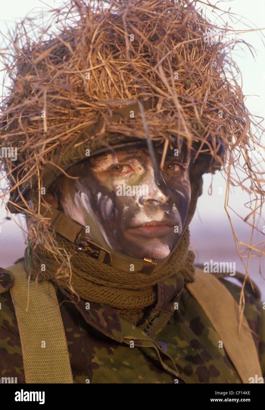 Danish army female women soldiers on manoeuvres in camouflage makeup 1990s  Denmark. HOMER SYKES Stock Photo - Alamy