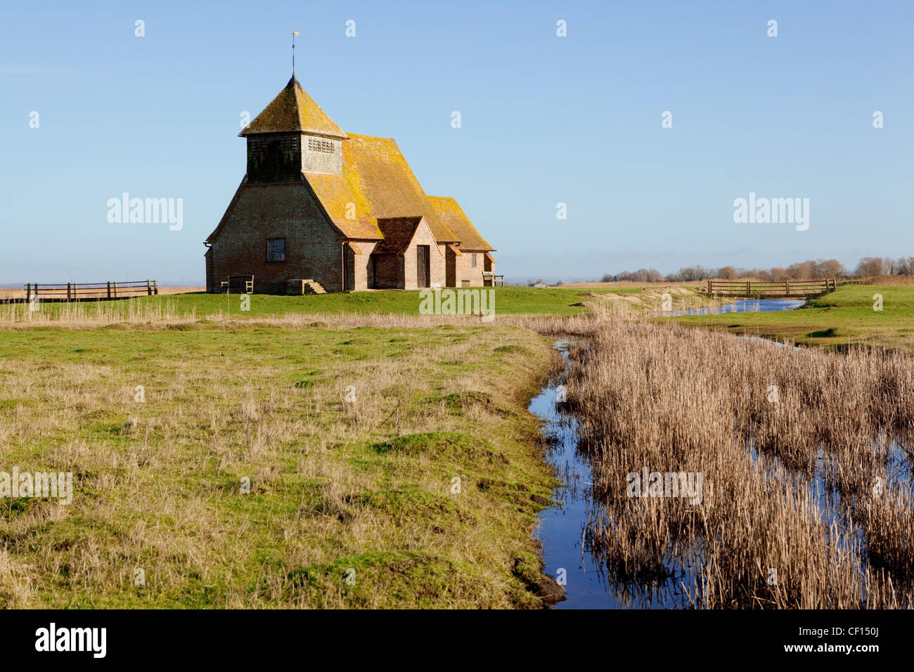 Fairfield Church on Romney Marsh in Kent Stock Photo