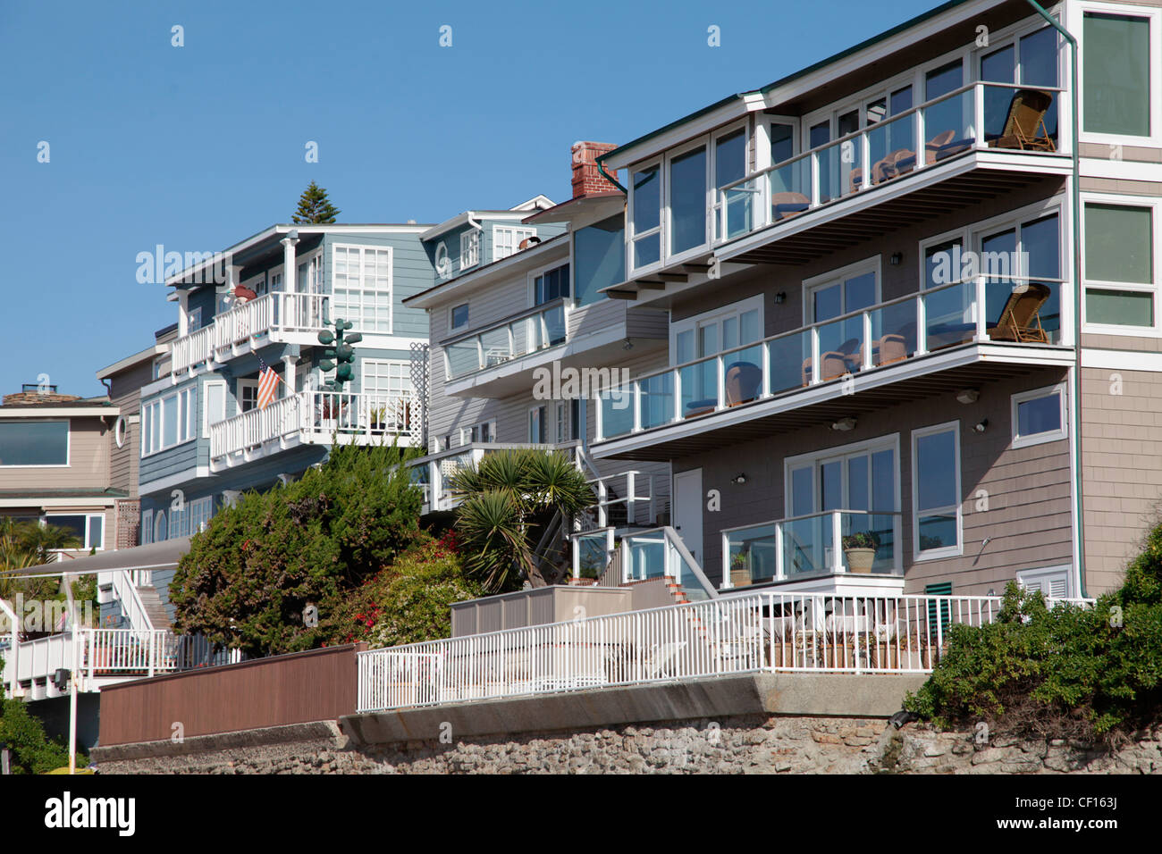 BEACH HOUSES,LAGUNA BEACH,CALIFORNIA,USA Stock Photo