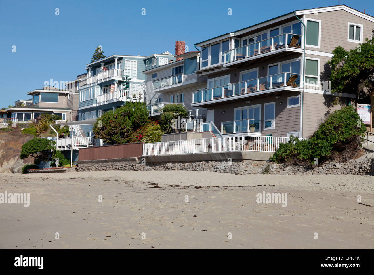 BEACH HOUSES,LAGUNA BEACH,CALIFORNIA,USA Stock Photo