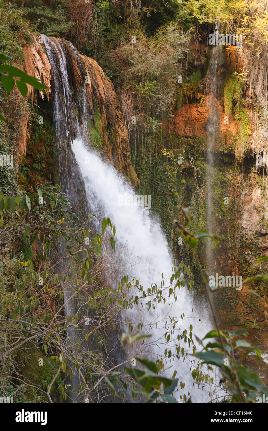 La Caprichosa waterfall in Monasterio de Piedra Natural Park, Zaragoza Province, Aragon, Spain. Stock Photo