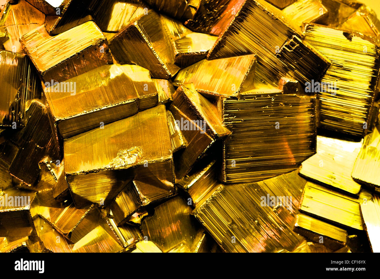 Large Cluster of pyrite, also known as Fool's Gold Stock Photo