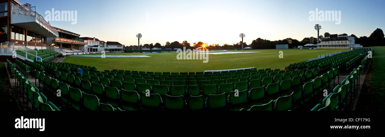 A view of the Kent County Cricket Ground at sunrise (not Property Released). Stock Photo