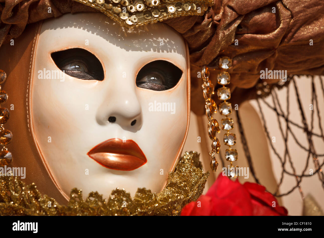 Masked woman at the Carnival in Venice, Italy Stock Photo