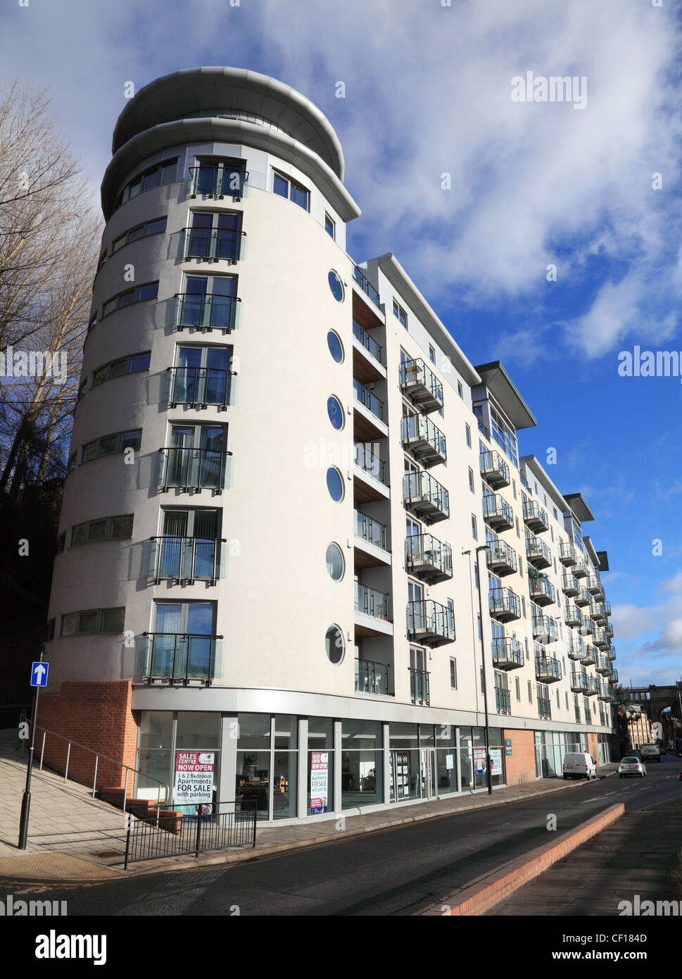 Modern block of flats newastle upon tyne quayside england uk stock image