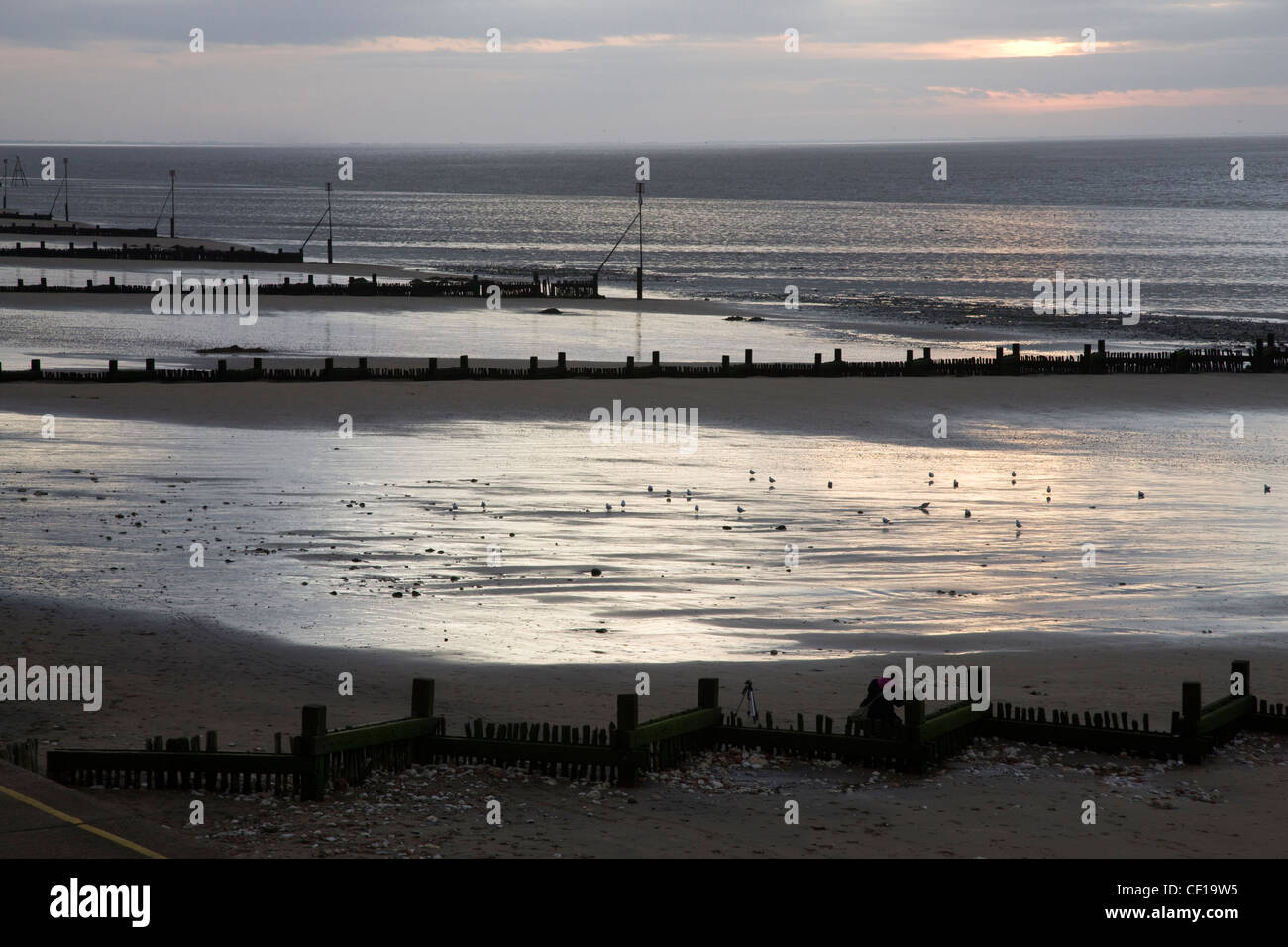 Beach and sea front in Hunstanton, Norfolk Stock Photo