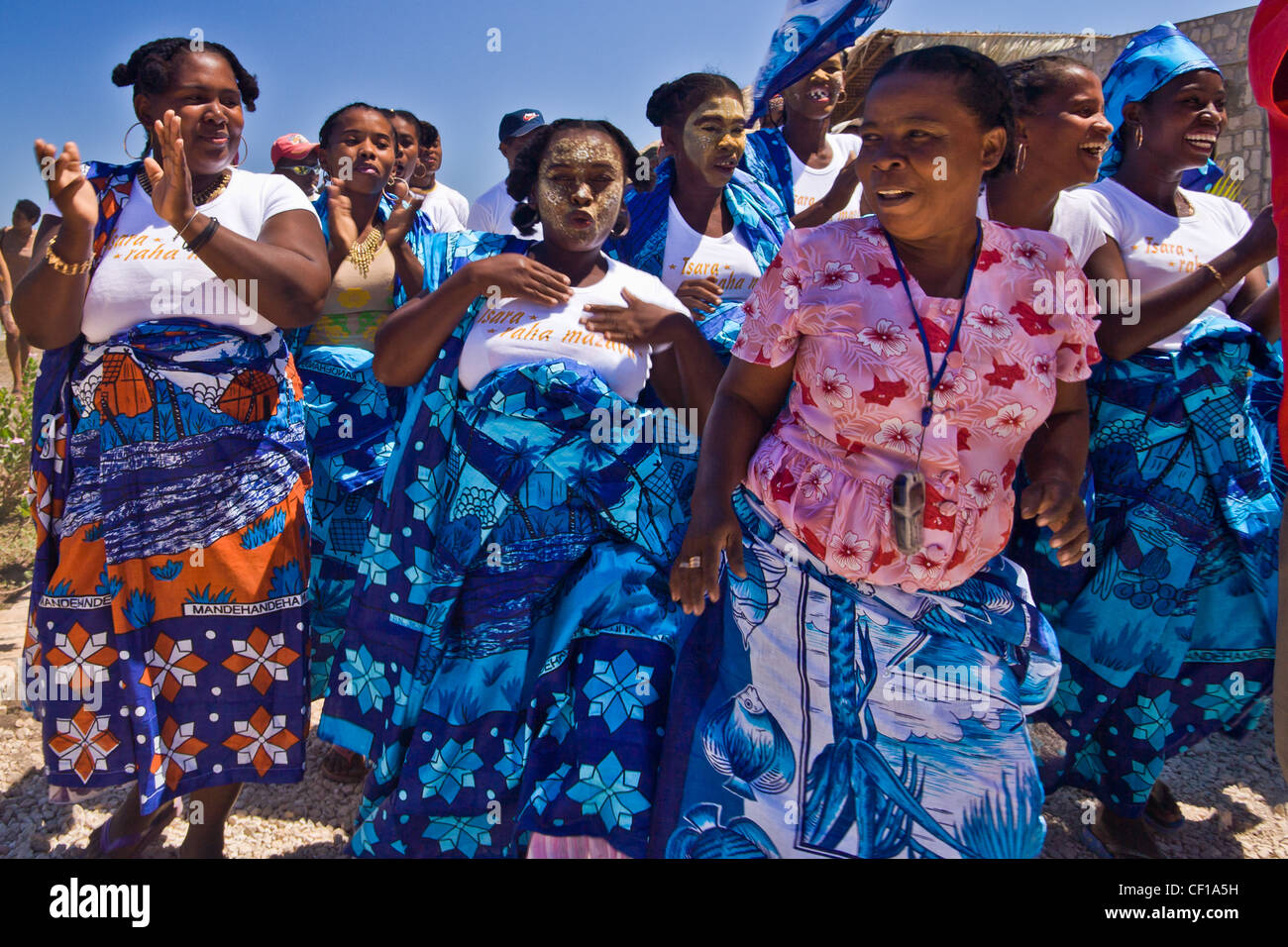 Sakalava people celebrating a traditional festival at Antsanitia