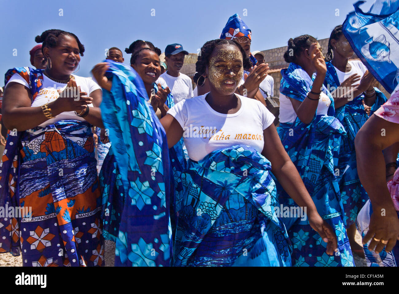 Sakalava people celebrating a traditional festival at Antsanitia