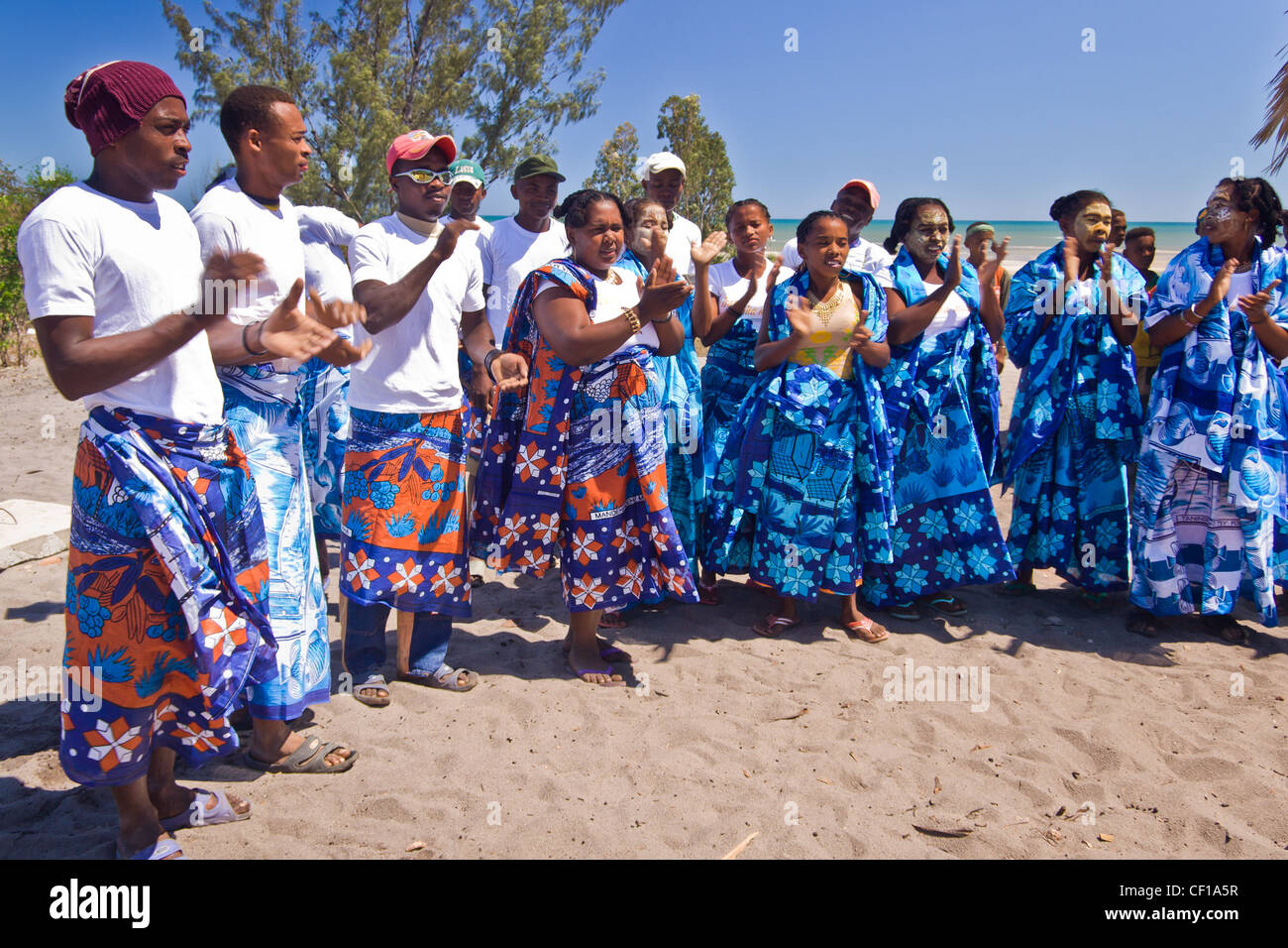 Sakalava people celebrating a traditional festival at Antsanitia
