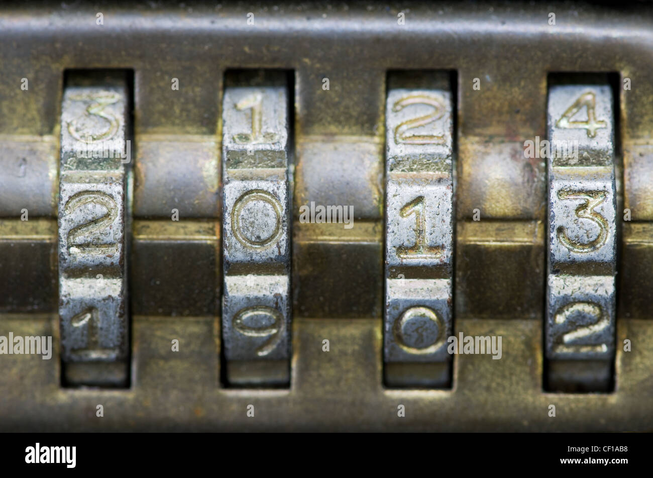 brass combination lock with the number set to 2013 Stock Photo Alamy