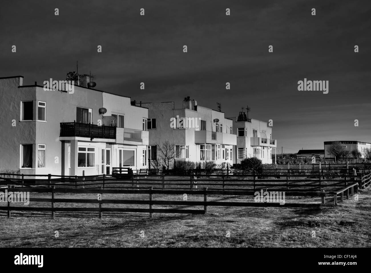 Retro sea front houses at Bridlington Stock Photo Alamy
