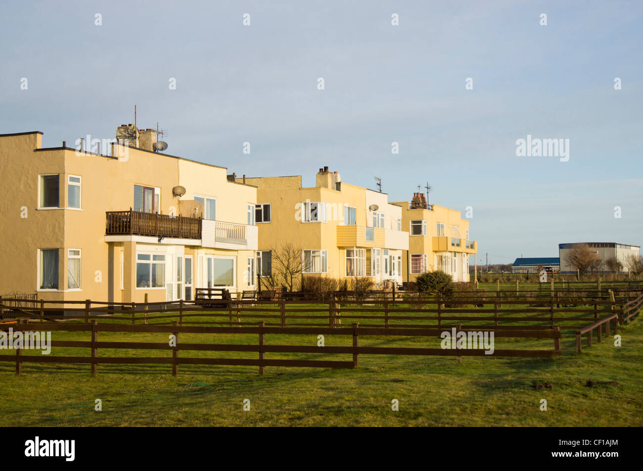 Retro sea front houses at Bridlington Stock Photo Alamy
