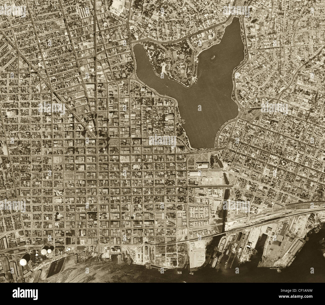historical aerial photograph Oakland, California 1946 Stock Photo Alamy