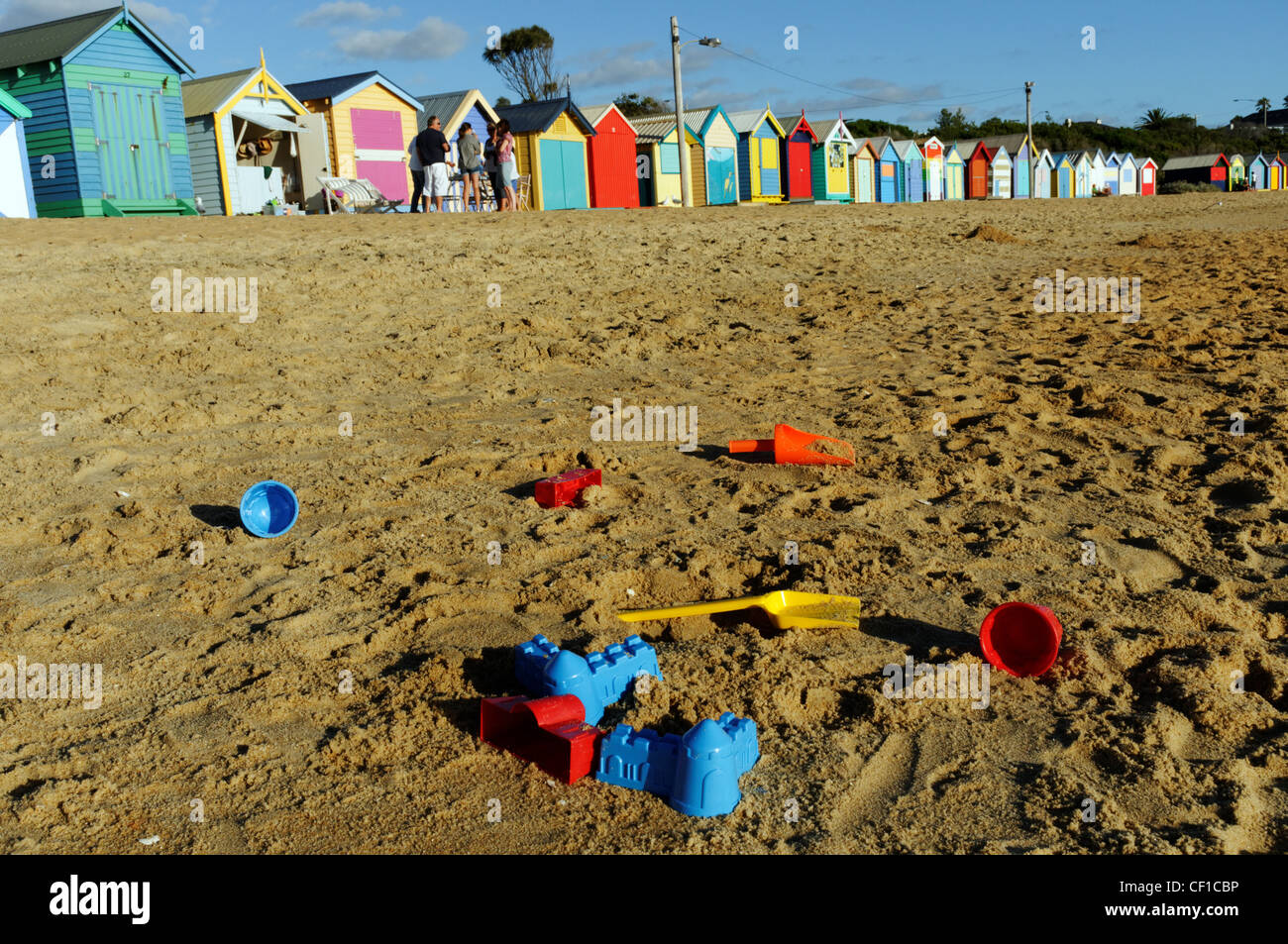 Bright coloured buckets and spades hires stock photography and images