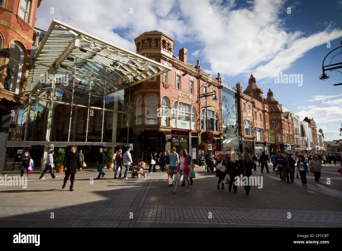 Harvey Nichols shop and the Victoria Quarter entrance, Leeds city