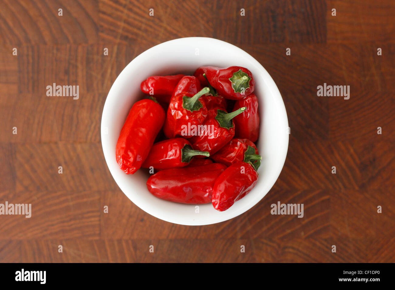Chilis in a bowl Stock Photo