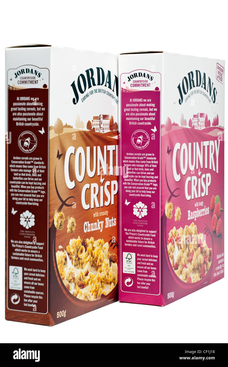 Two boxes of Jordans Country Crisp cereal Stock Photo - Alamy