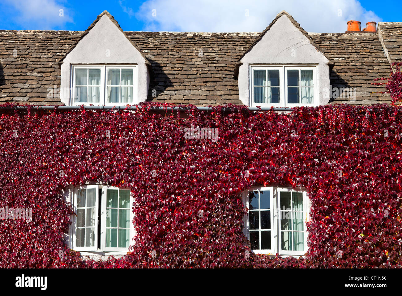 Ivy-covered house in Broad Street during autumn Stock Photo - Alamy