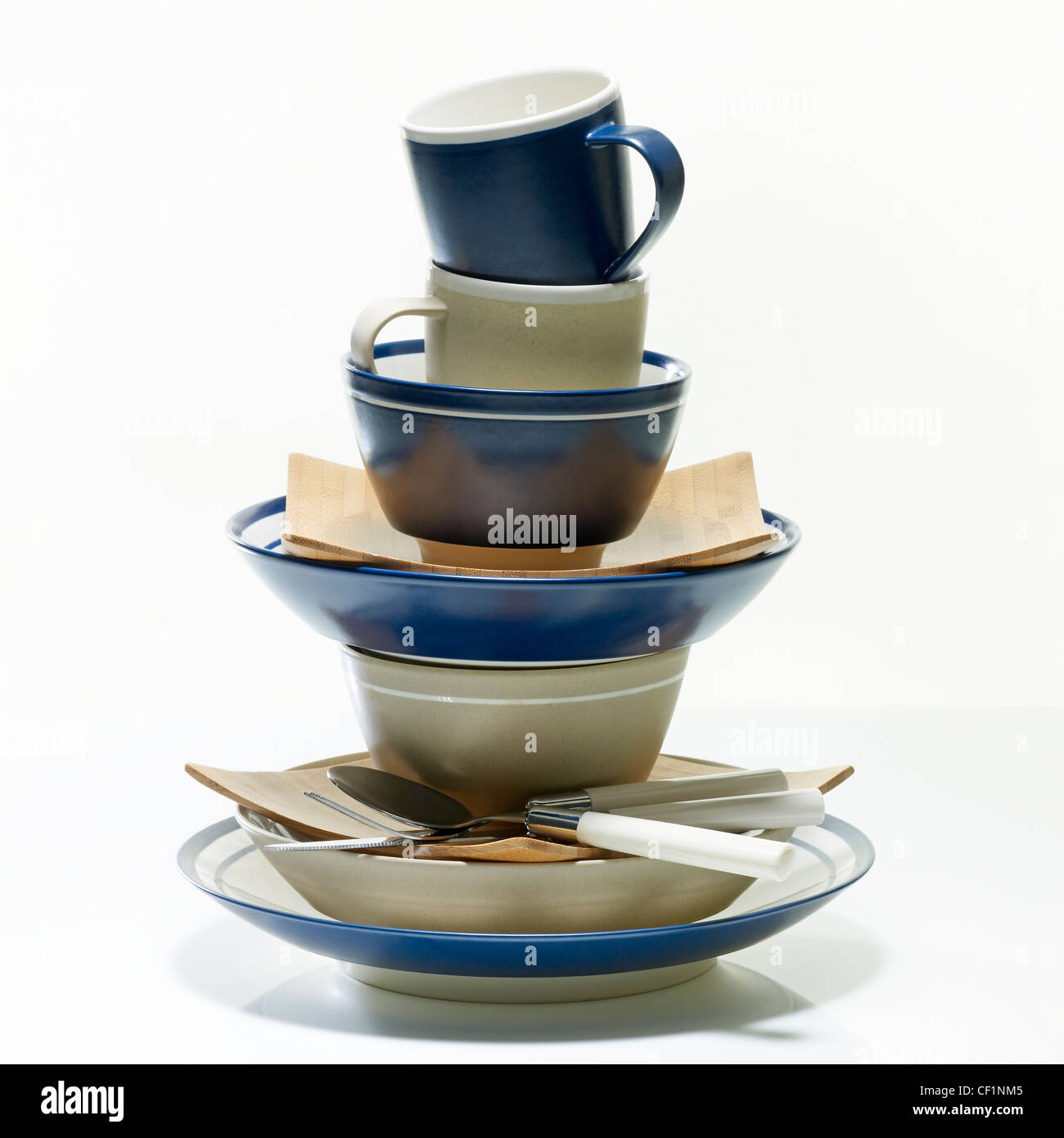 Stacking Still Life A still life shot of a stack of crockery Stock Photo - Alamy