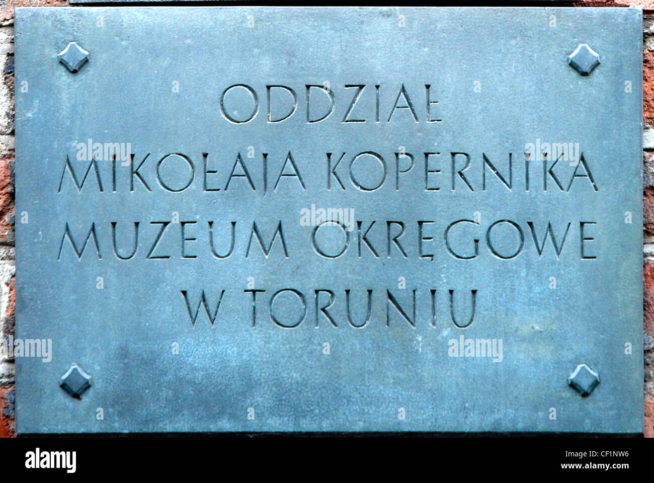 Sign of the Nicolaus Copernicus Museum of Torun. Stock Photo