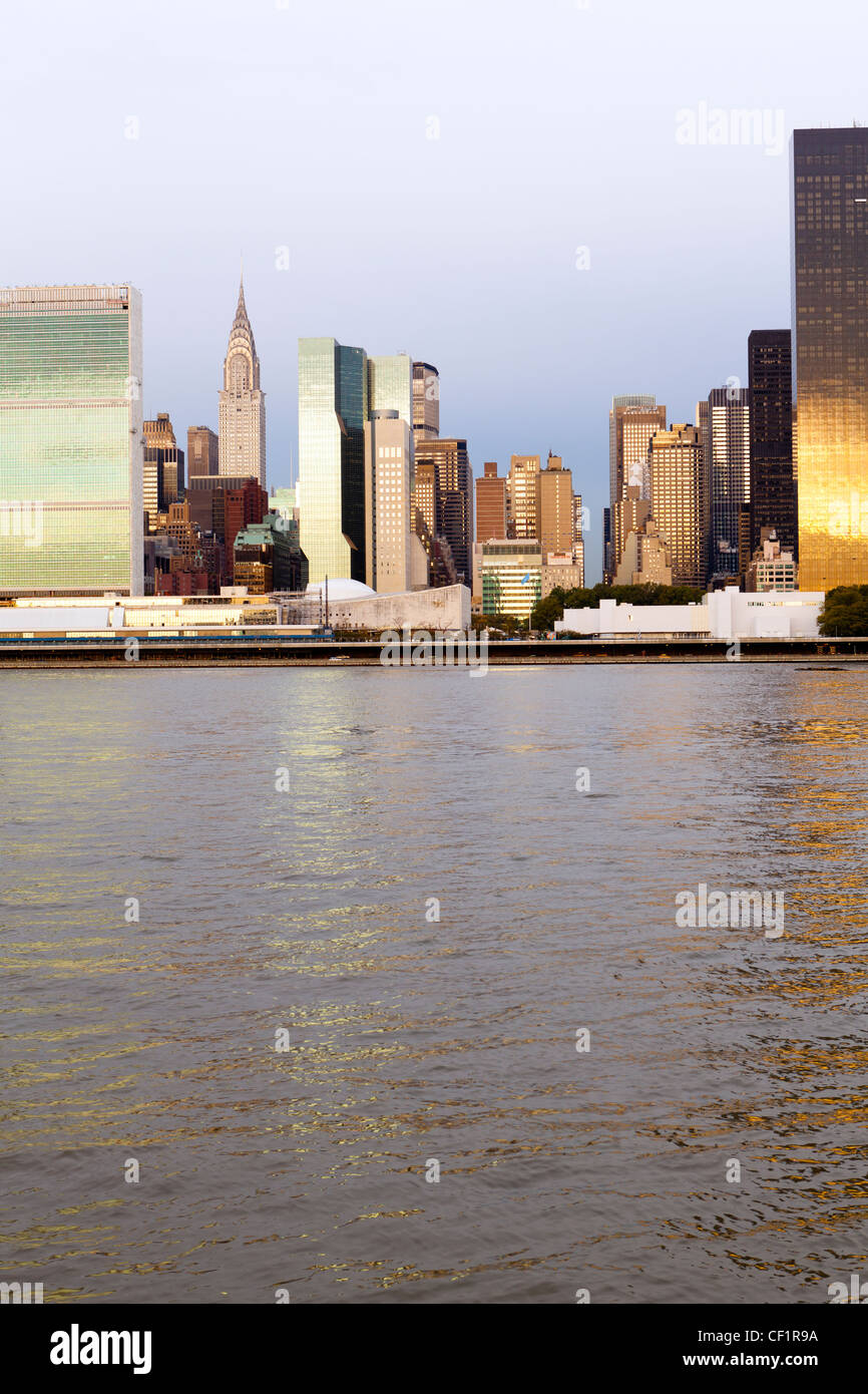Skyline of Midtown Manhattan seen from the East River, New York, United ...