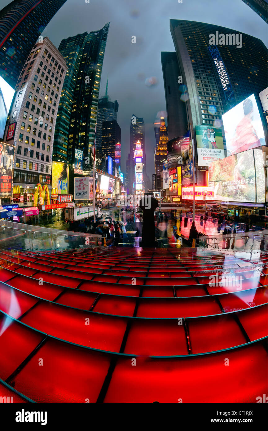 USA, New York City, Manhattan, Times Square, Neon lights at night Stock Photo