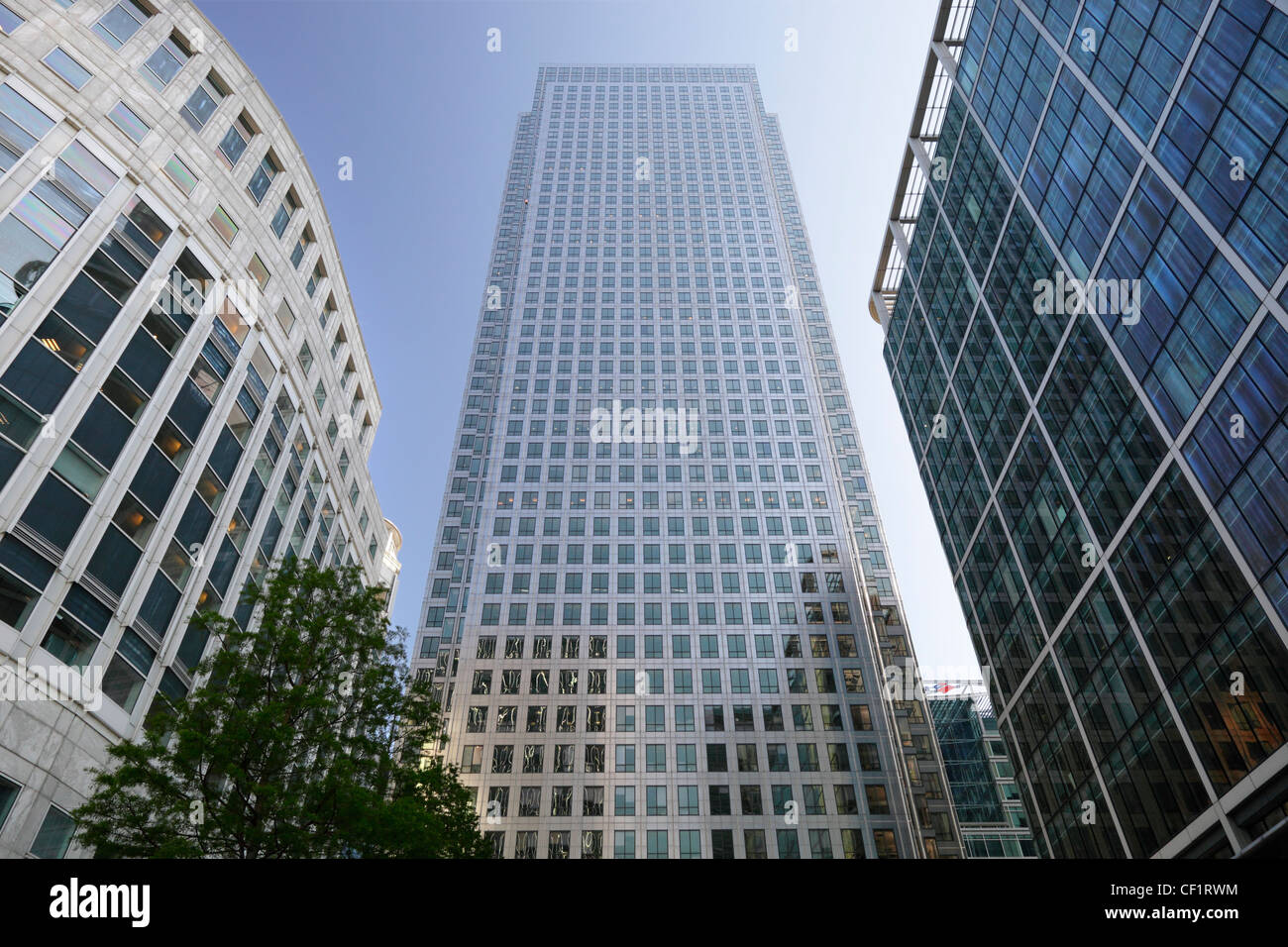 One Canada Square, known as the Canary Wharf Tower Stock Photo