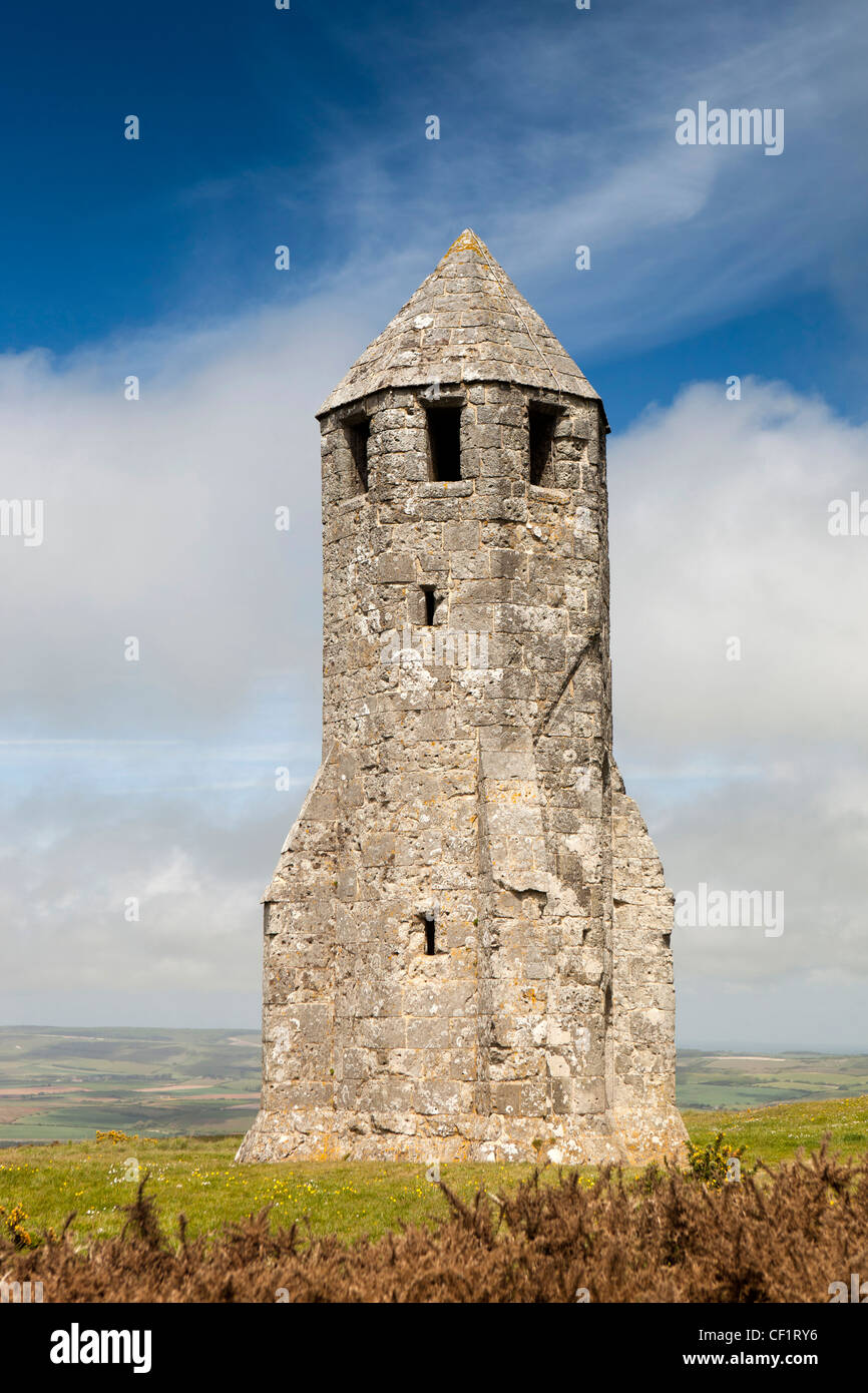 UK, England, Isle of Wight, Gore Down, St Catherine’s Oratory, (the Pepper Pot) medieval tower Stock Photo