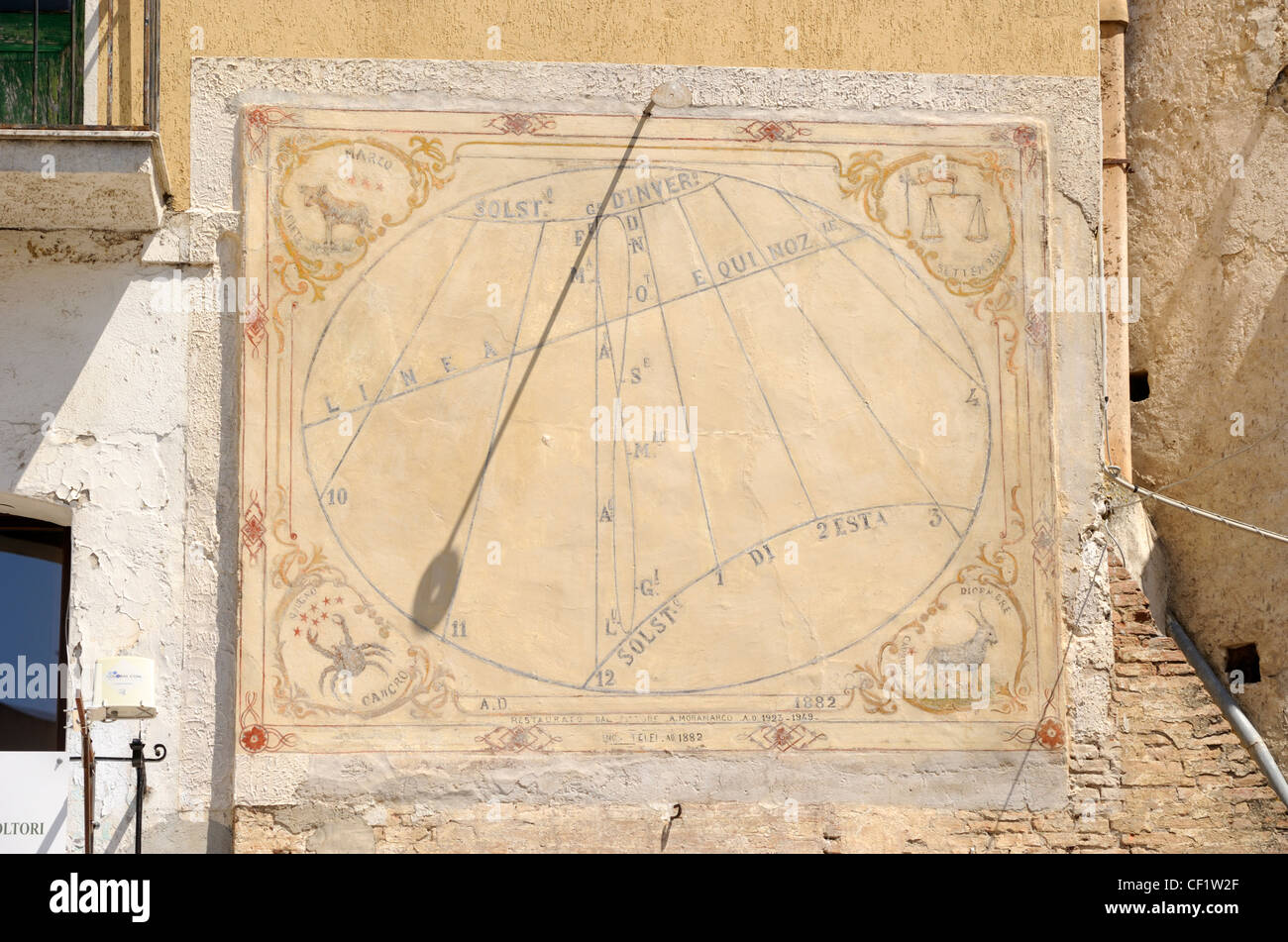 italy, basilicata, roccanova, sundial Stock Photo