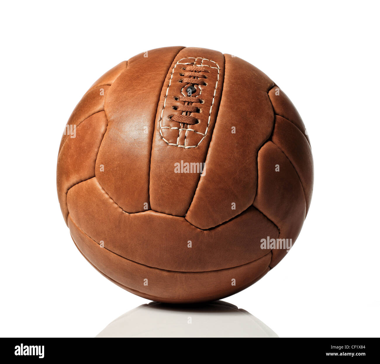 vintage soccer ball on white background Stock Photo