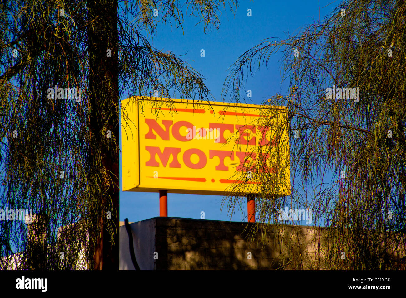 The humorously named No Tel Motel is open in Tucson, AZ. Stock Photo