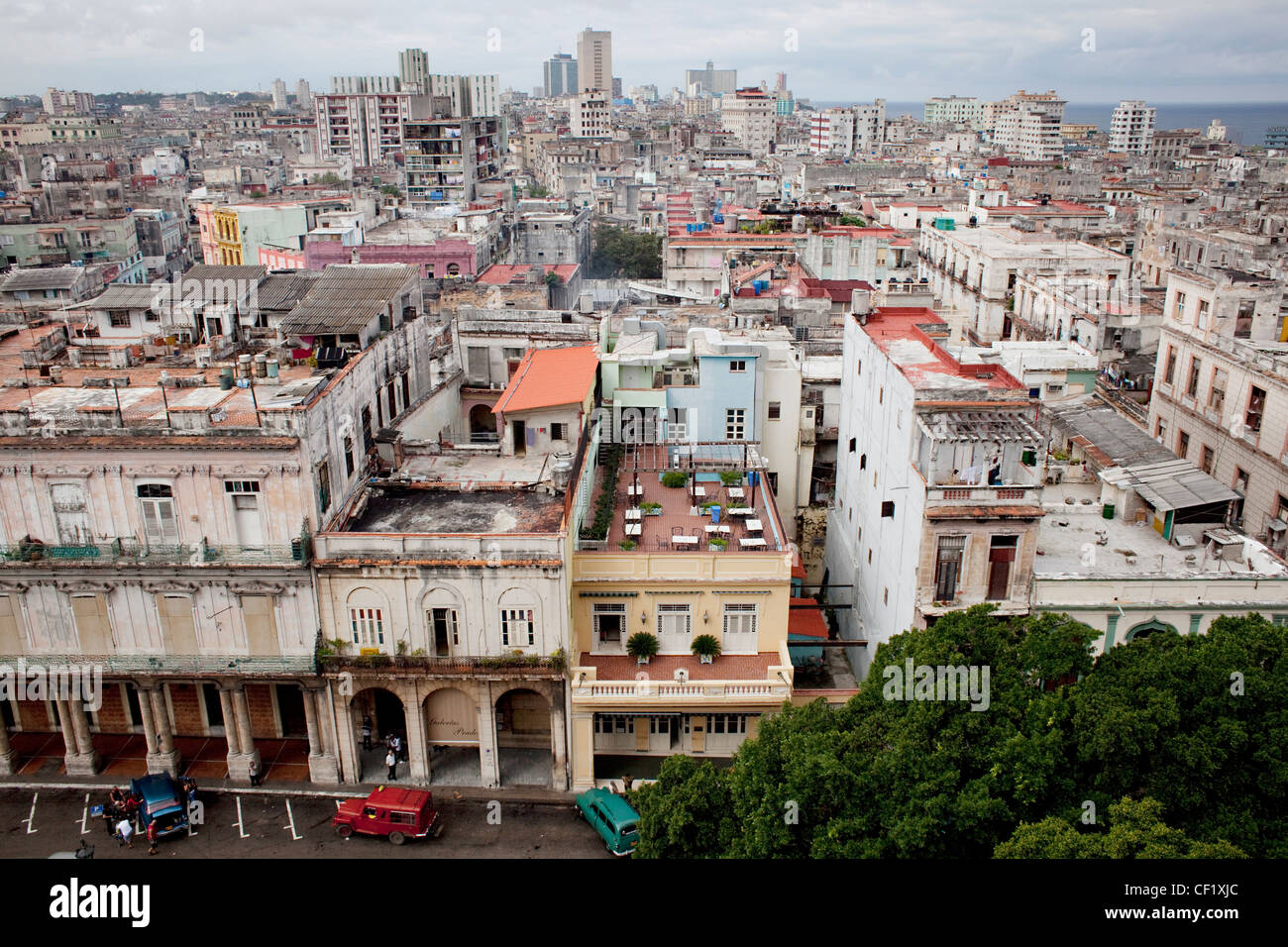 View of Havana, Cuba, from the top of the Parque Central hotel Stock Photo