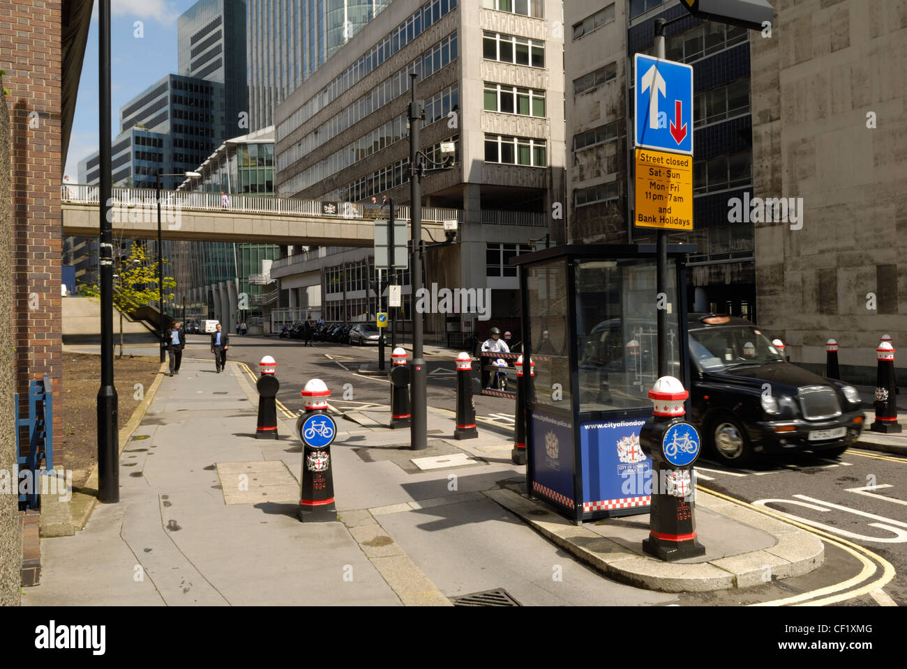 Entrance through the 'ring of steel' around the City of London. The ring of  steel was originally constructed as a means to preve Stock Photo - Alamy