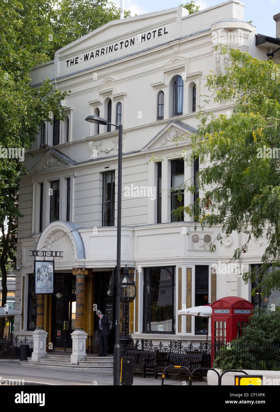 The Warrington Hotel, on Warrington Crescent, Maidavale, London Stock Photo