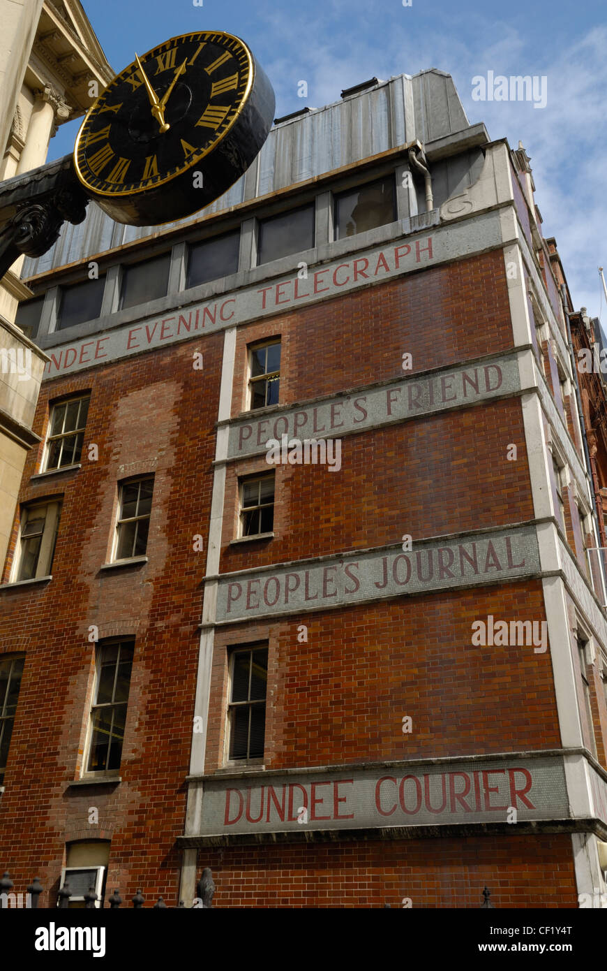 Old newspaper offices in Fleet Street, the traditional home of the British press. Stock Photo