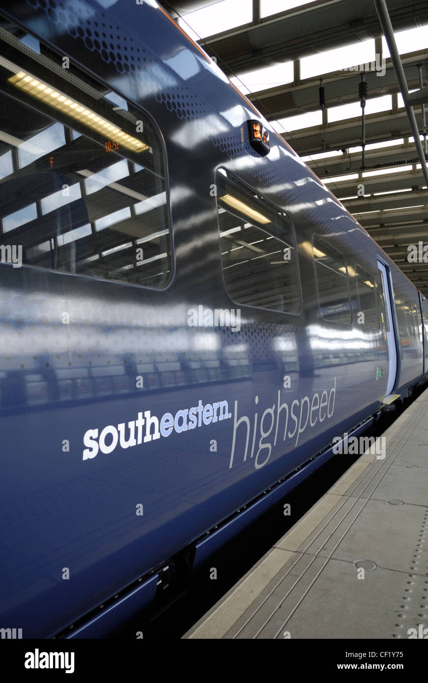 One of the new high speed "javelin" trains at St Pancras station. These