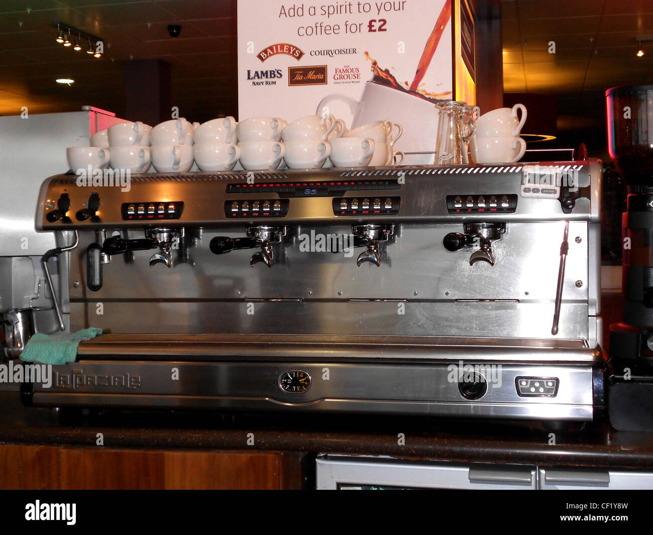 Coffee making machine, departure lounge, East Midlands Airport, Castle