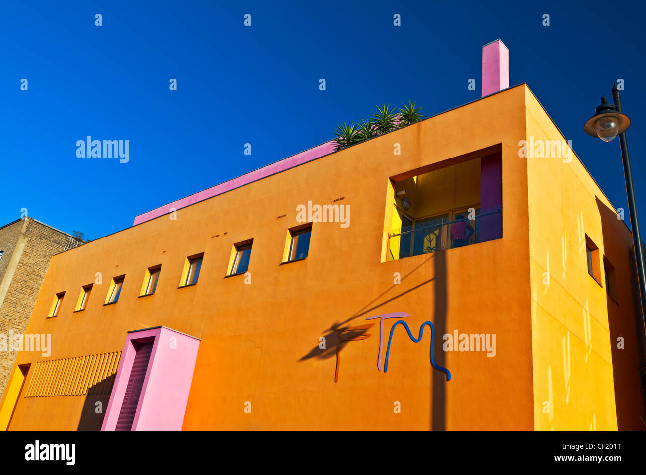 The exterior of the Fashion and Textile Museum (FTM), designed by Mexican architect Ricardo Legorreta. The museum was founded by Stock Photo