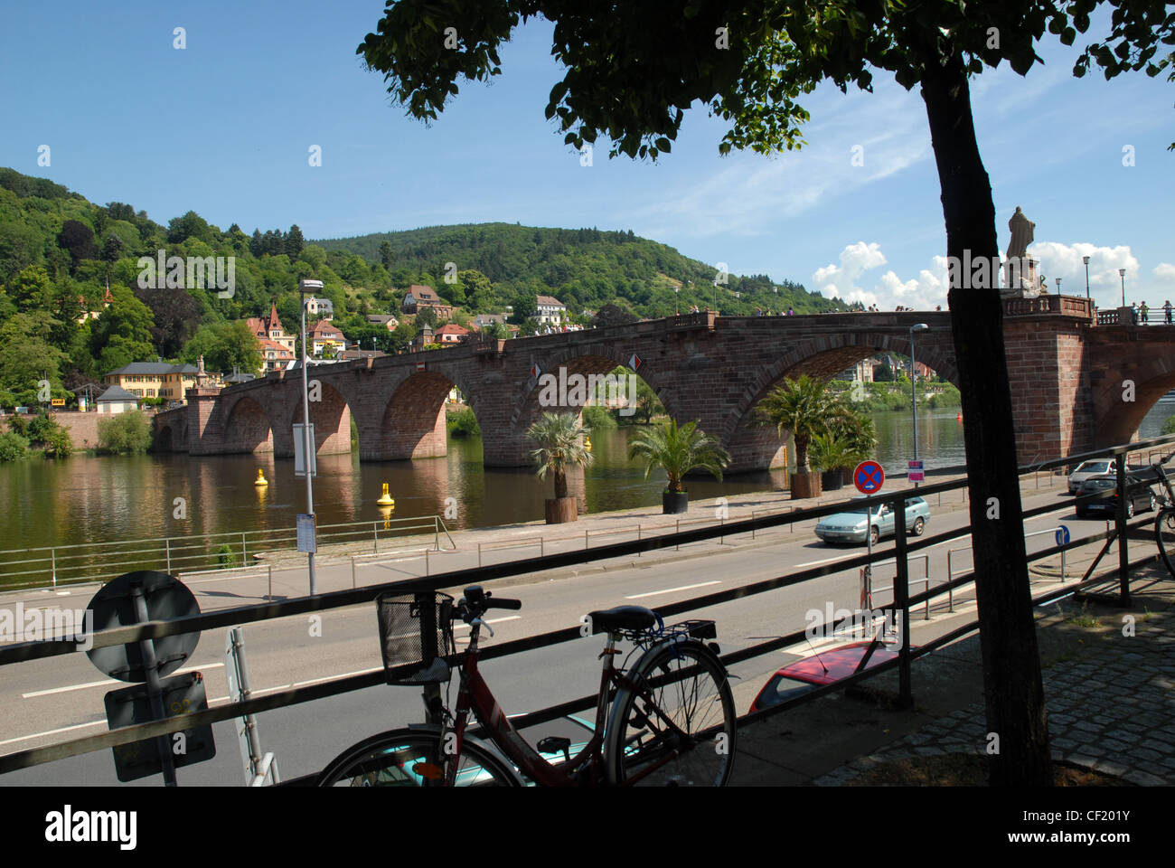 Old Bridge, River Necka, Heidelberg, Germany. Stock Photo