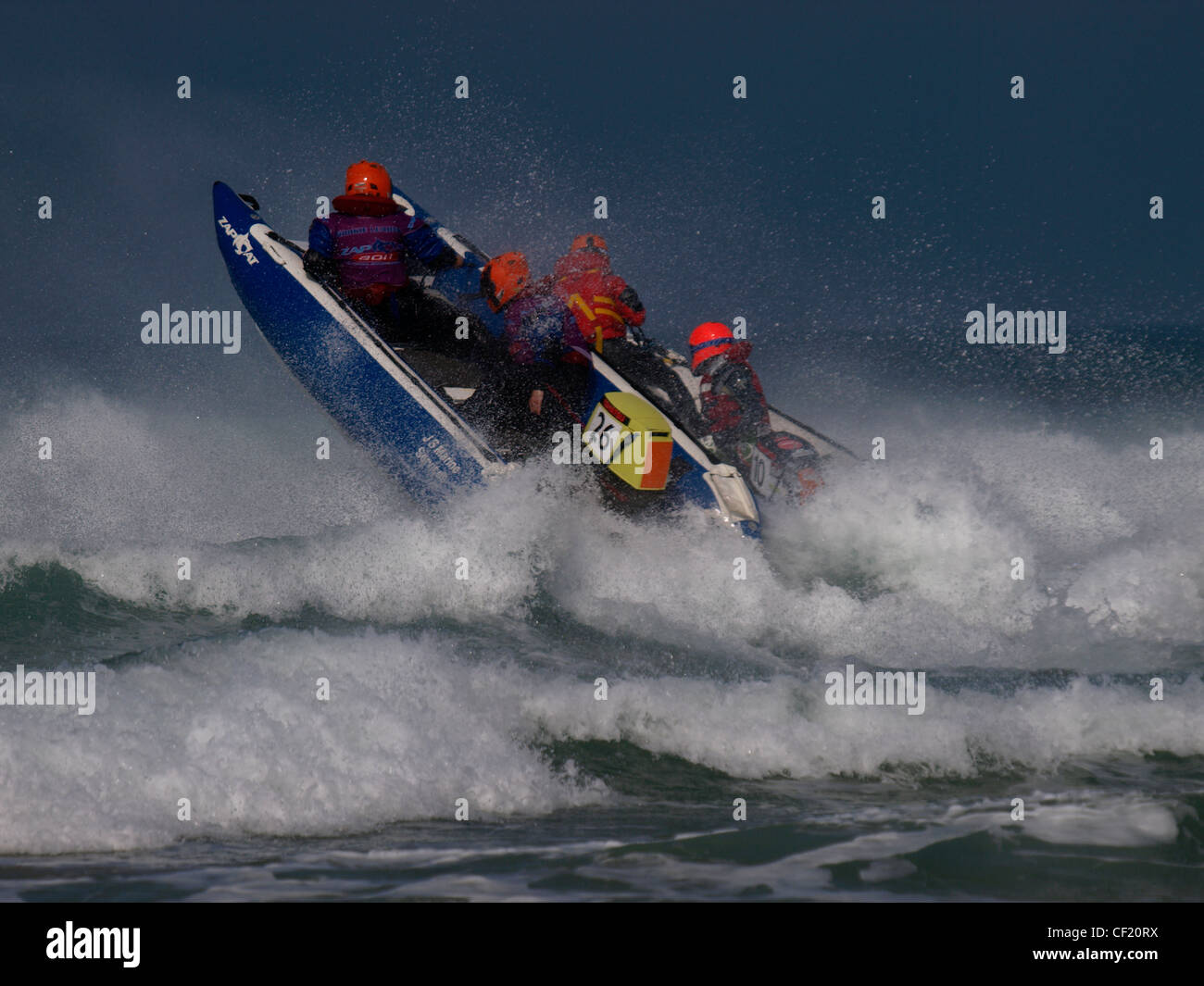 Zapcat powerboat racing, Newquay, Cornwall, UK Stock Photo