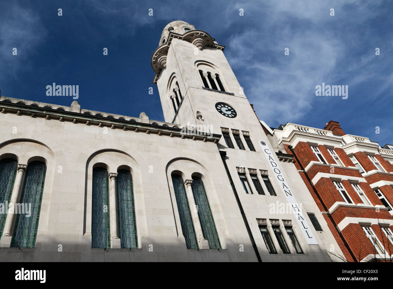 The exterior of the Grade ll listed Cadogan Hall, originally built as the First Church of Christ, Scientist in 1907. The buildin Stock Photo