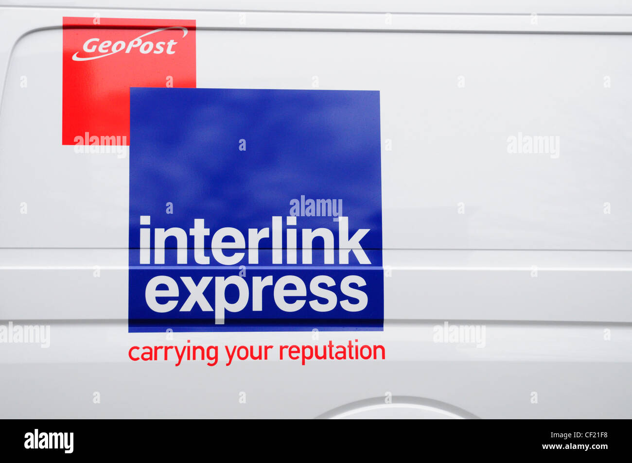 Interlink Express Courier Delivery Van, Cambridge, England, UK Stock Photo