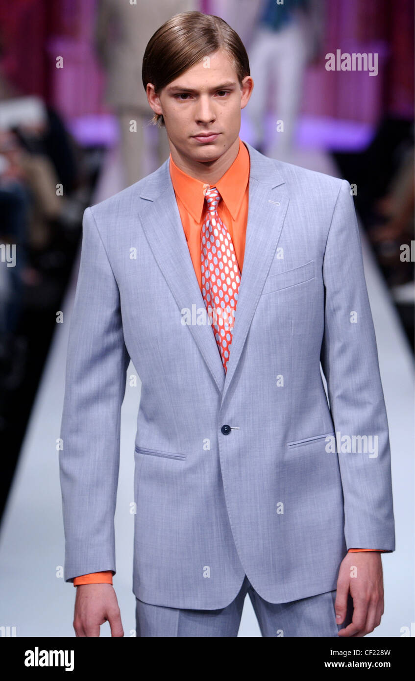 Emanuel Ungaro Paris Menswear S S Male model with sleek hair wearing ...