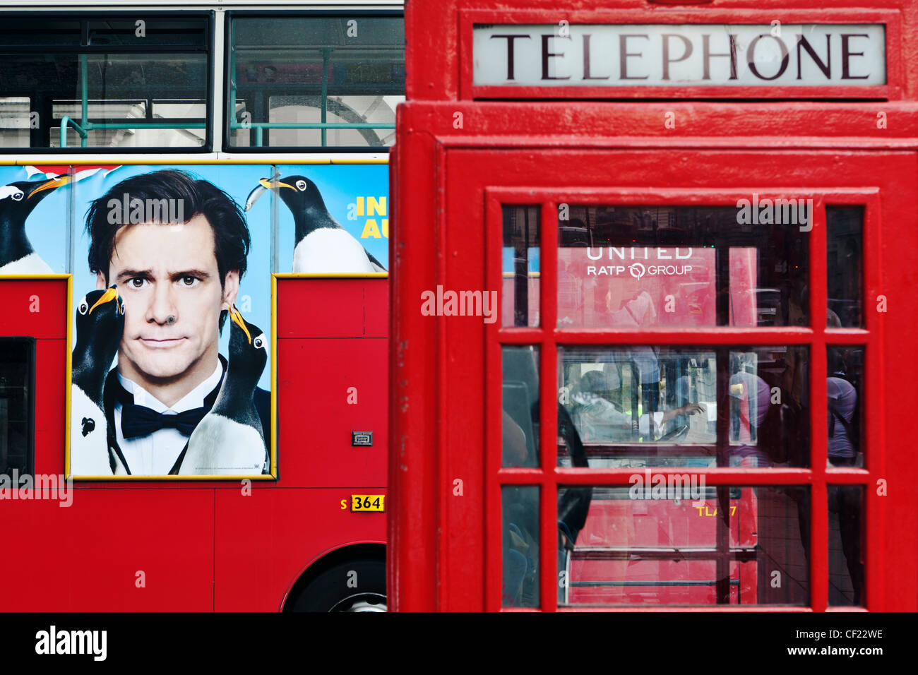 London bus advertisement booths hi-res stock photography and images - Alamy