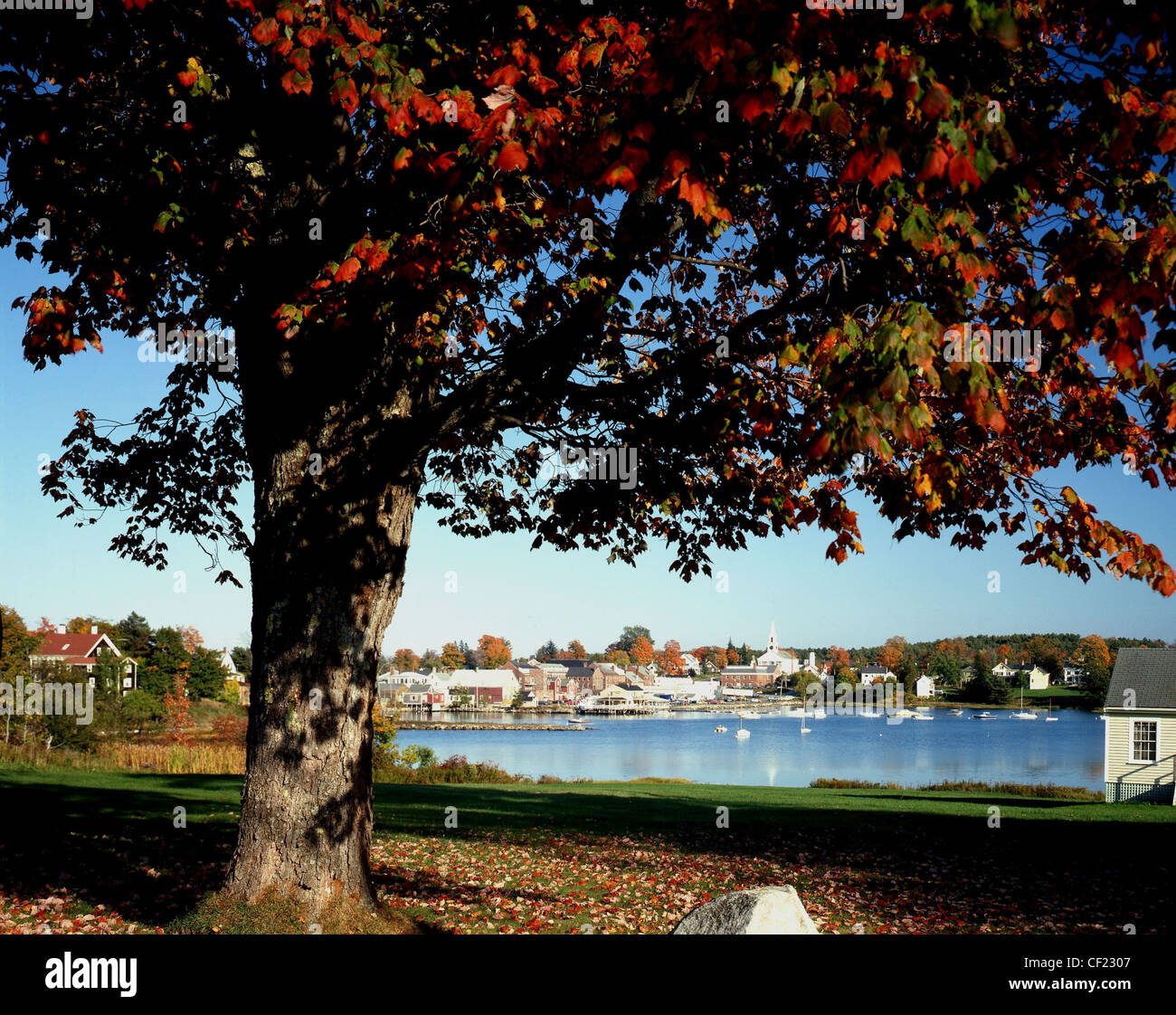 Damariscotta, Maine in Autumn Stock Photo Alamy