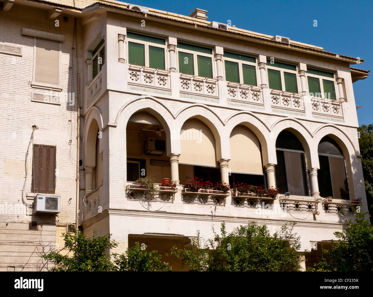 Wealthy Shopping district of Korba Heliopolis Cairo displaying a mix of Oriental & European architectural styles Stock Photo